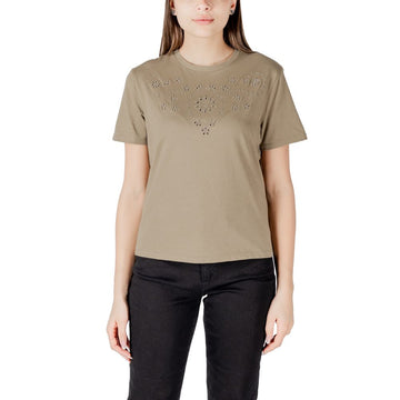 Jacqueline De Yong Green Cotton T-Shirt