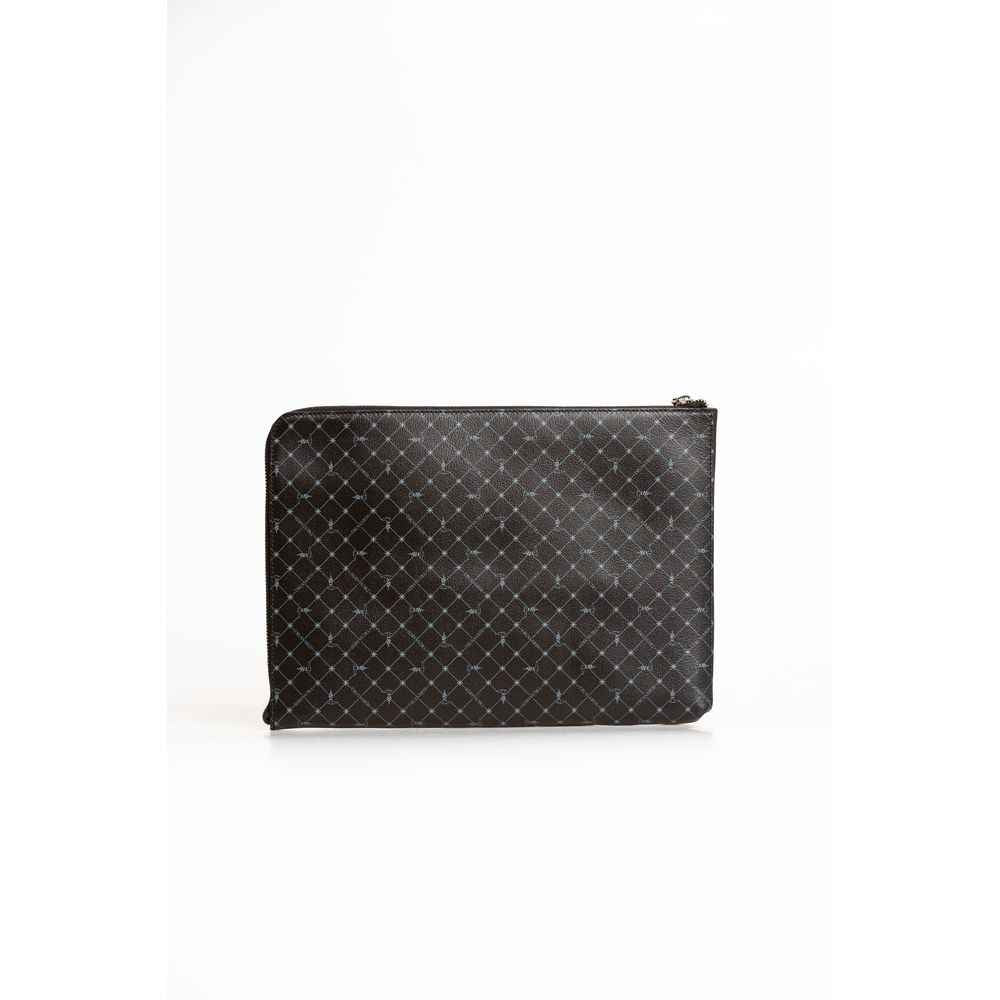 Trussardi Black Leather Men Clutch
