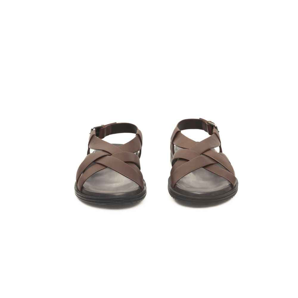 Cerruti 1881 Brown Leather Men Sandal
