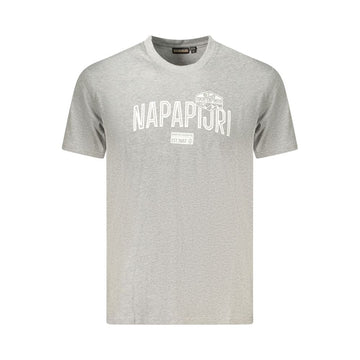 Napapijri Gray Cotton Men T-Shirt