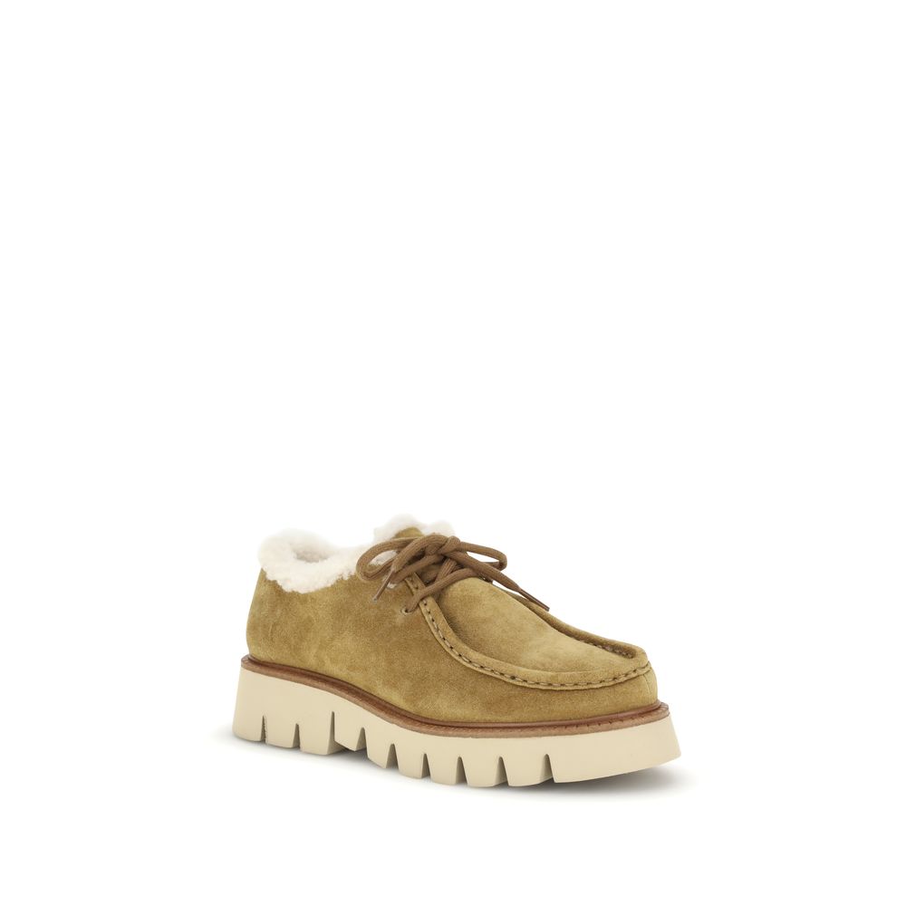 Pedro García Beige Leather Oxfords And Derbies