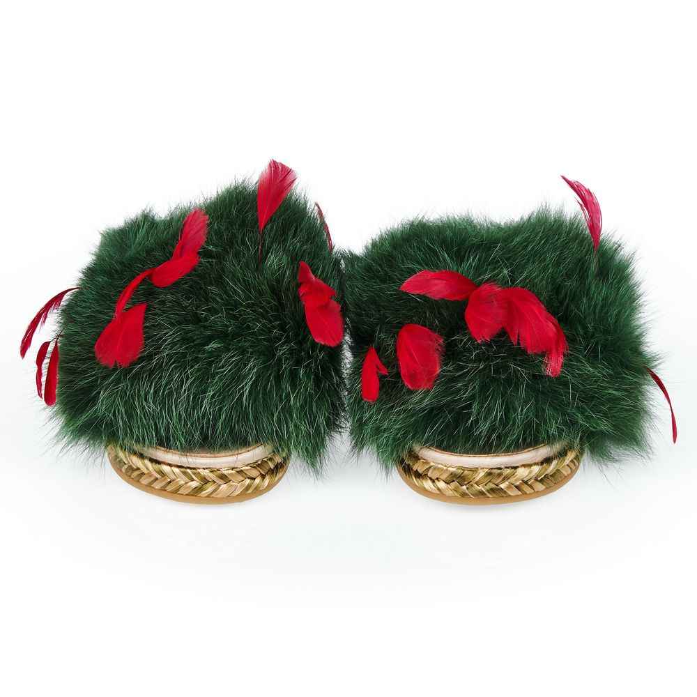 Mr&Mrs Italy Green Lamb Leather Women Sandal