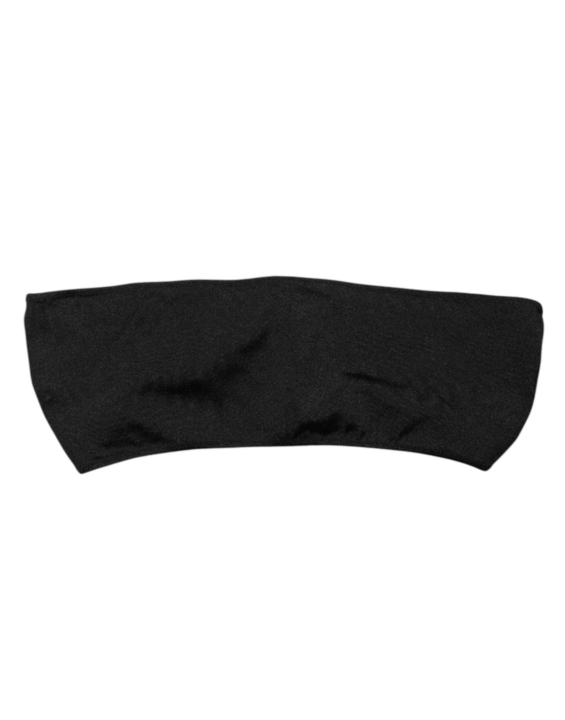 Dolce & Gabbana Black Nylon Blend Bandeau Strapless Tube Top