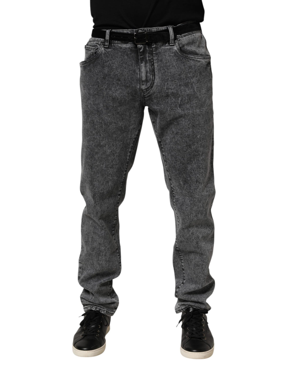 Dolce & Gabbana Gray Cotton Slim Fit Denim Trouser Jeans