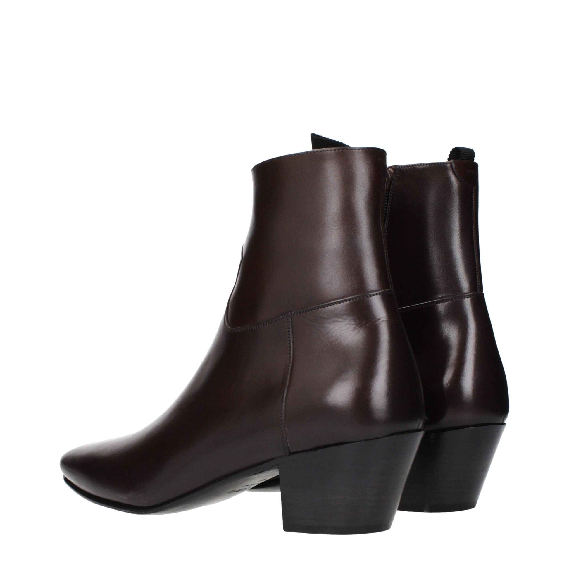 Celine Red Leather Ankle Boots