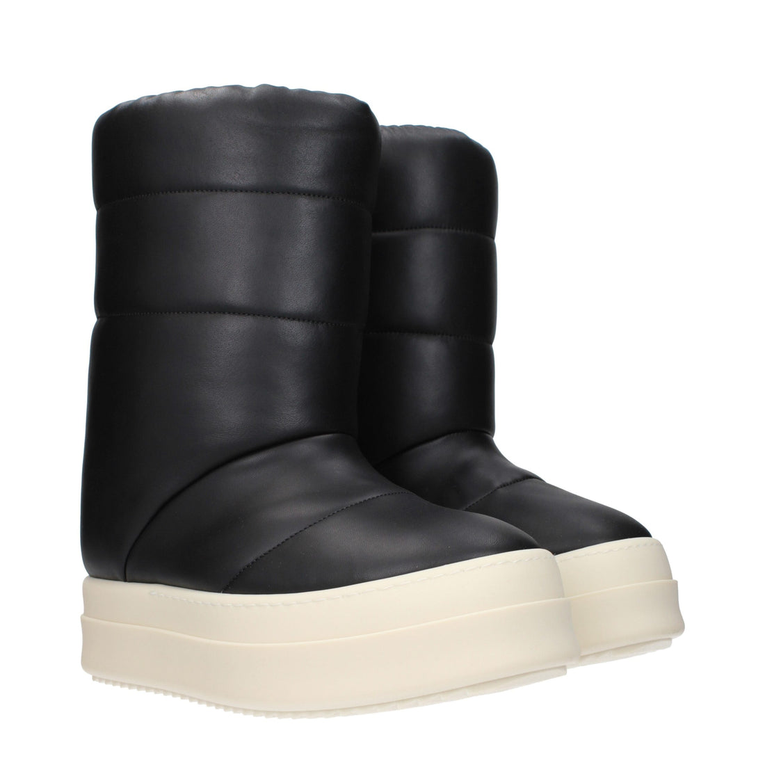 Rick Owens Black Leather Ankle Boots