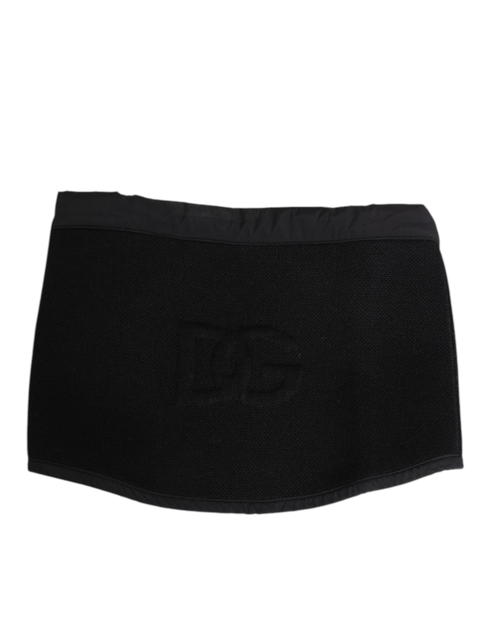 Dolce & Gabbana Black Lace Stole Knitted DG Logo Men One Size  Scarf
