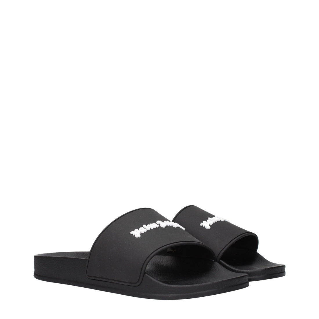 Palm Angels Black Cotton Slippers