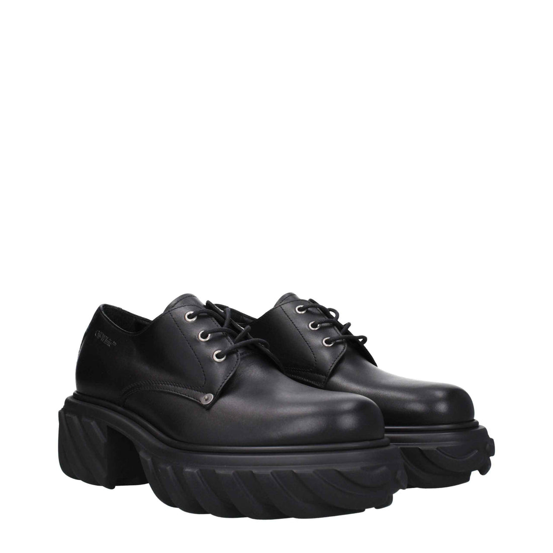 Off-White Black Leather Oxfords And Derbies
