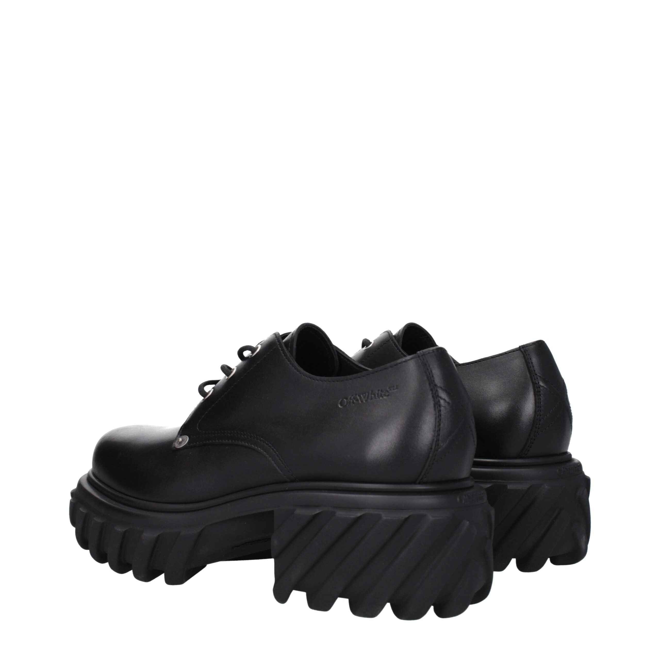 Off-White Black Leather Oxfords And Derbies