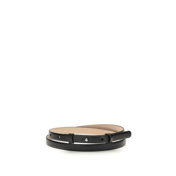 SA SU PHI Black Leather Thin Belt