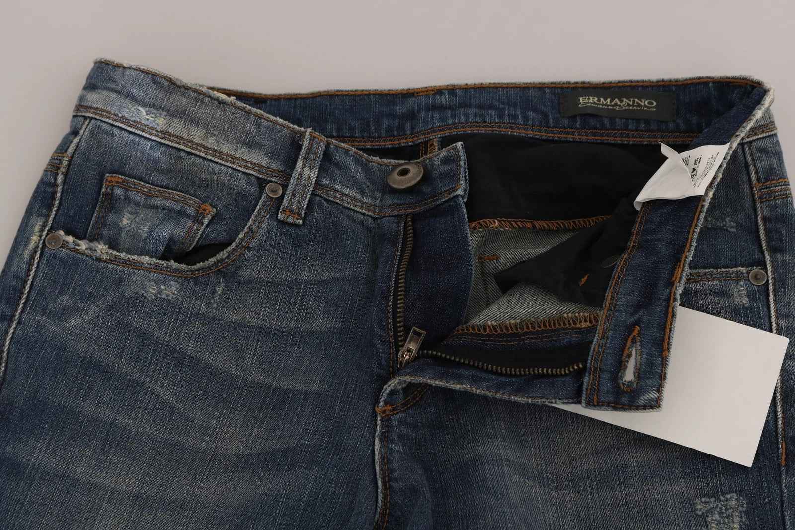 Ermanno Scervino Blue Washed Boot Cut Casual Denim Pants Jeans