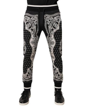 Dolce & Gabbana Black Cotton Bandana Jogger Sweatpants Pants