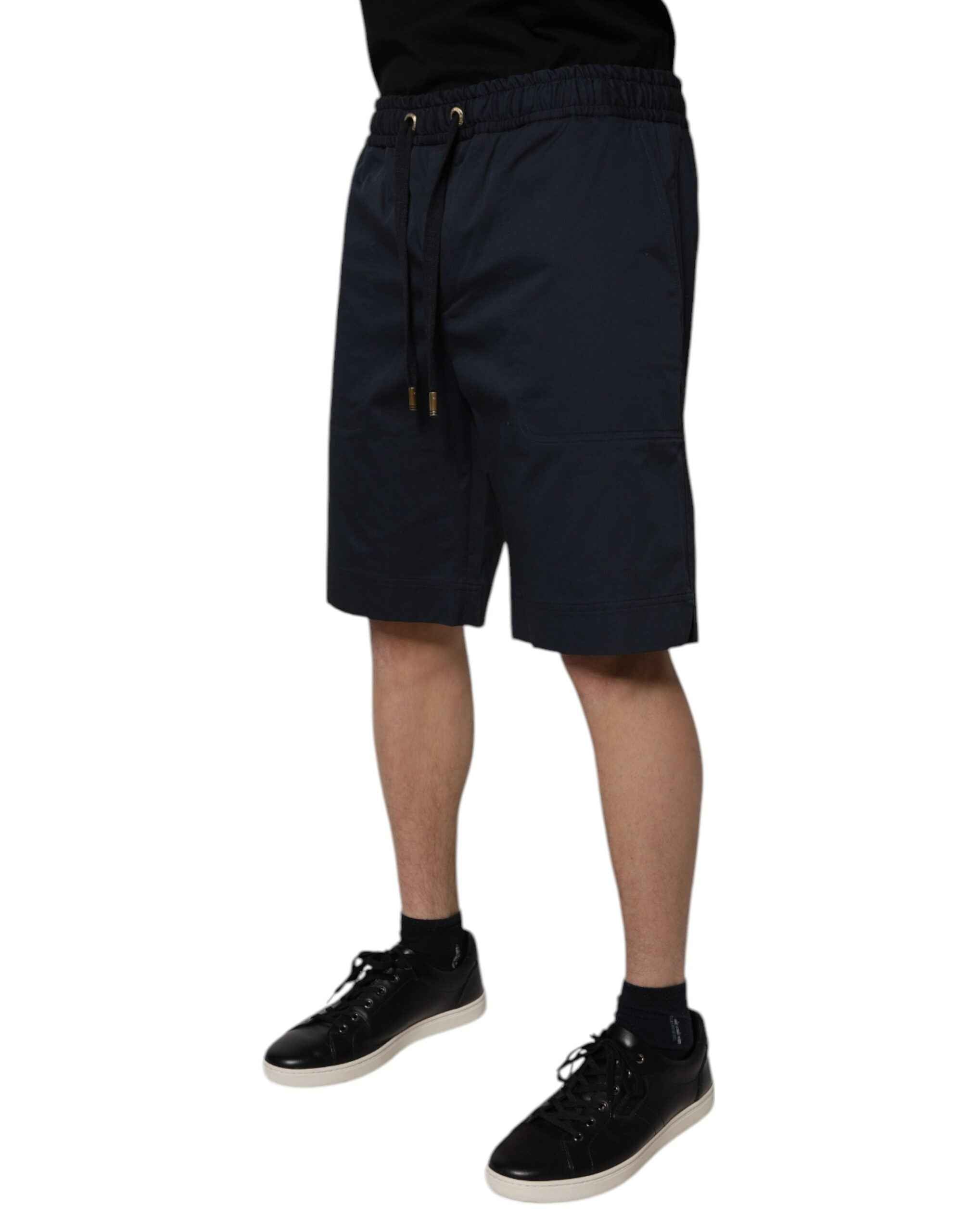 Dolce & Gabbana Navy Blue Cotton Stretch Men Bermuda Shorts