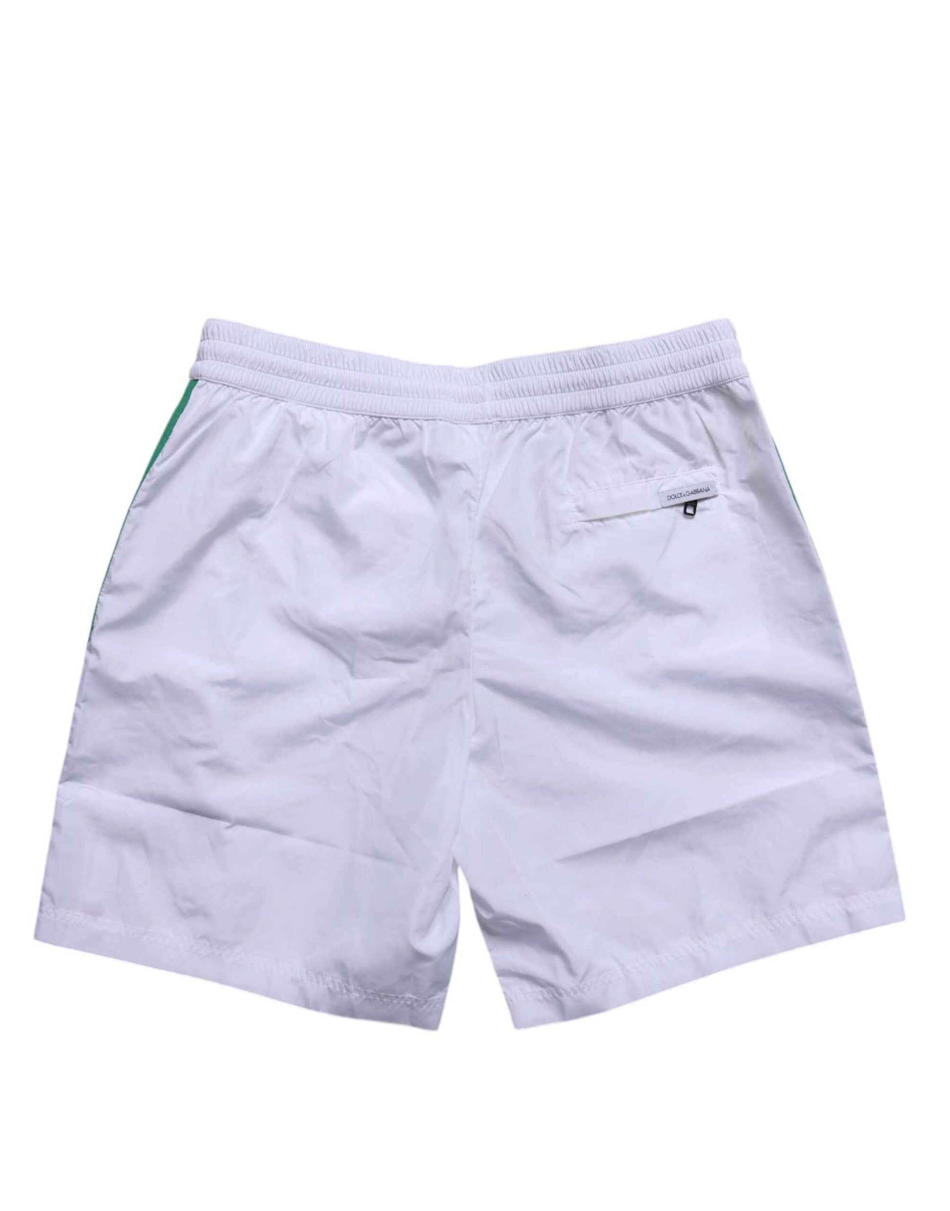 Dolce & Gabbana White Logo Polyester Men Beachwear Swimwear
