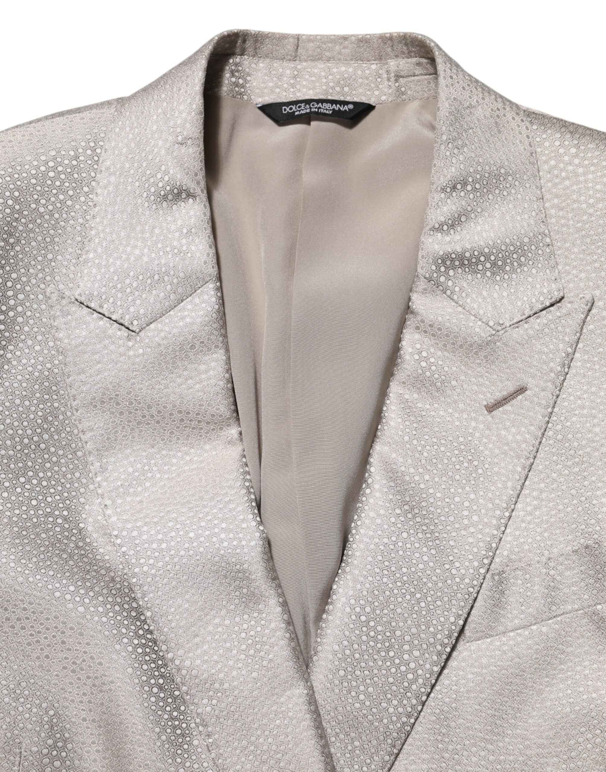 Dolce & Gabbana Beige MARTINI Double-Breasted Suit Blazer