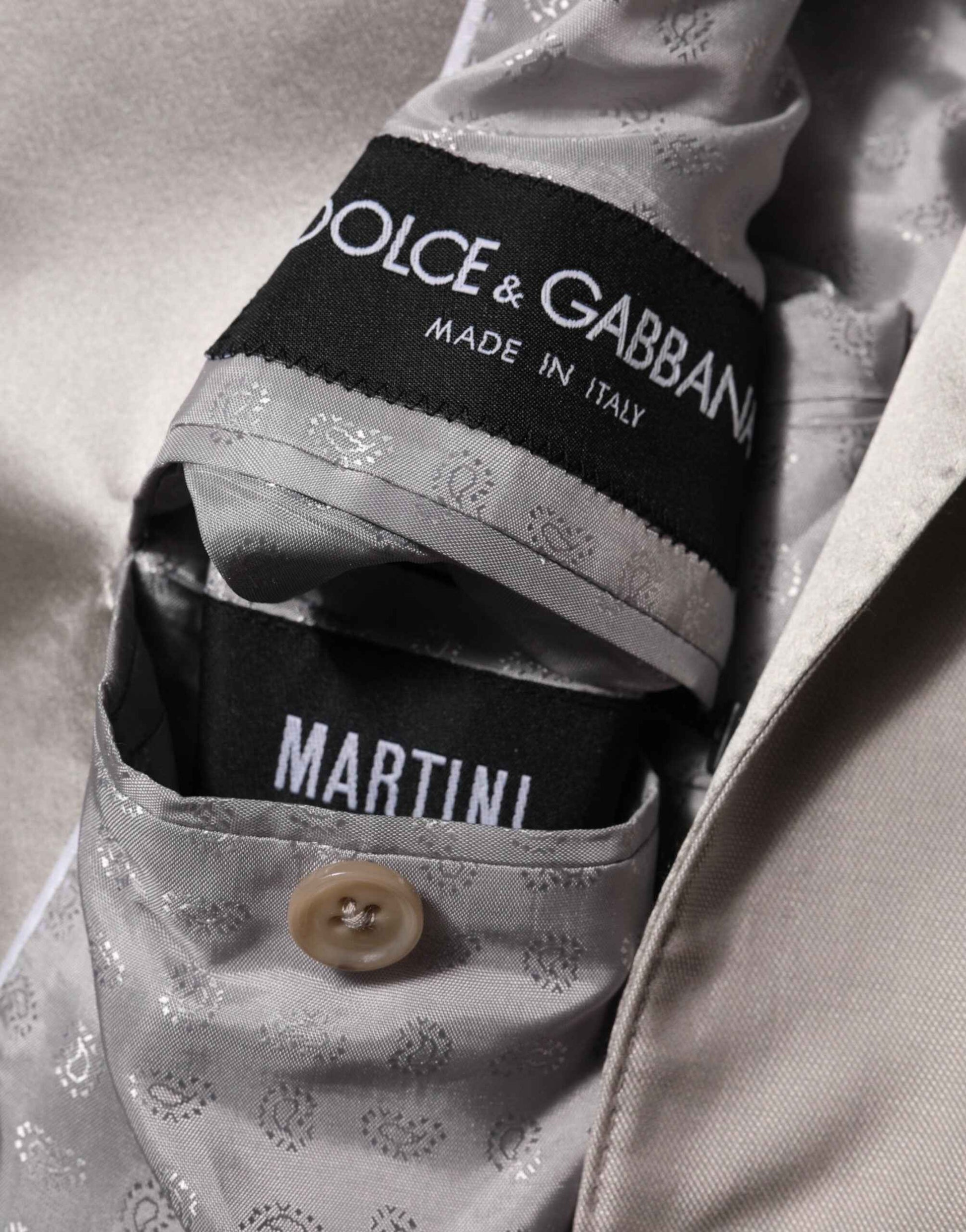 Dolce & Gabbana Light Gray Wool 2 Piece MARTINI Formal Suit