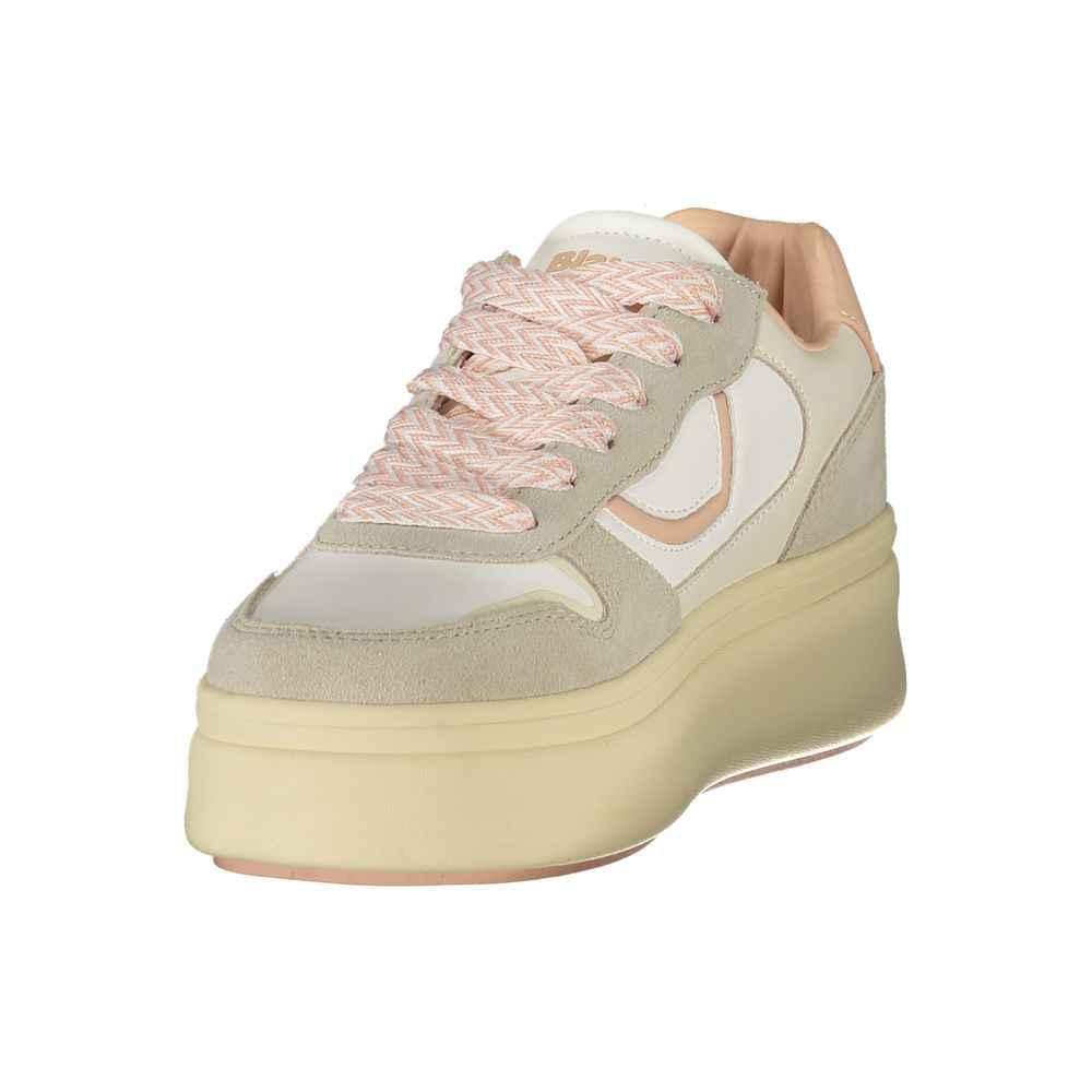 Blauer White Polyester Sneaker