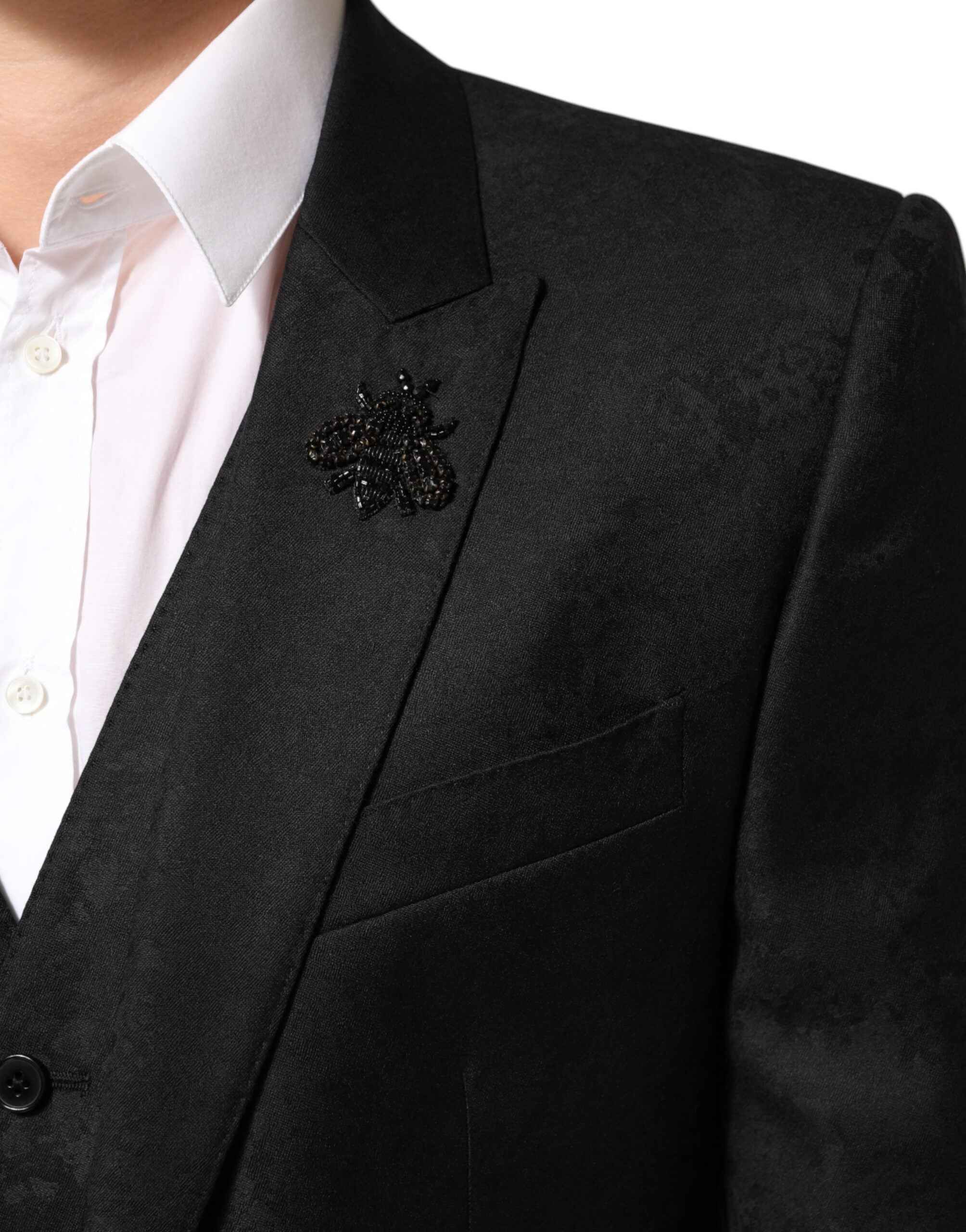 Dolce & Gabbana Black MARTINI 2 Buttons Suit 3 Piece Suit