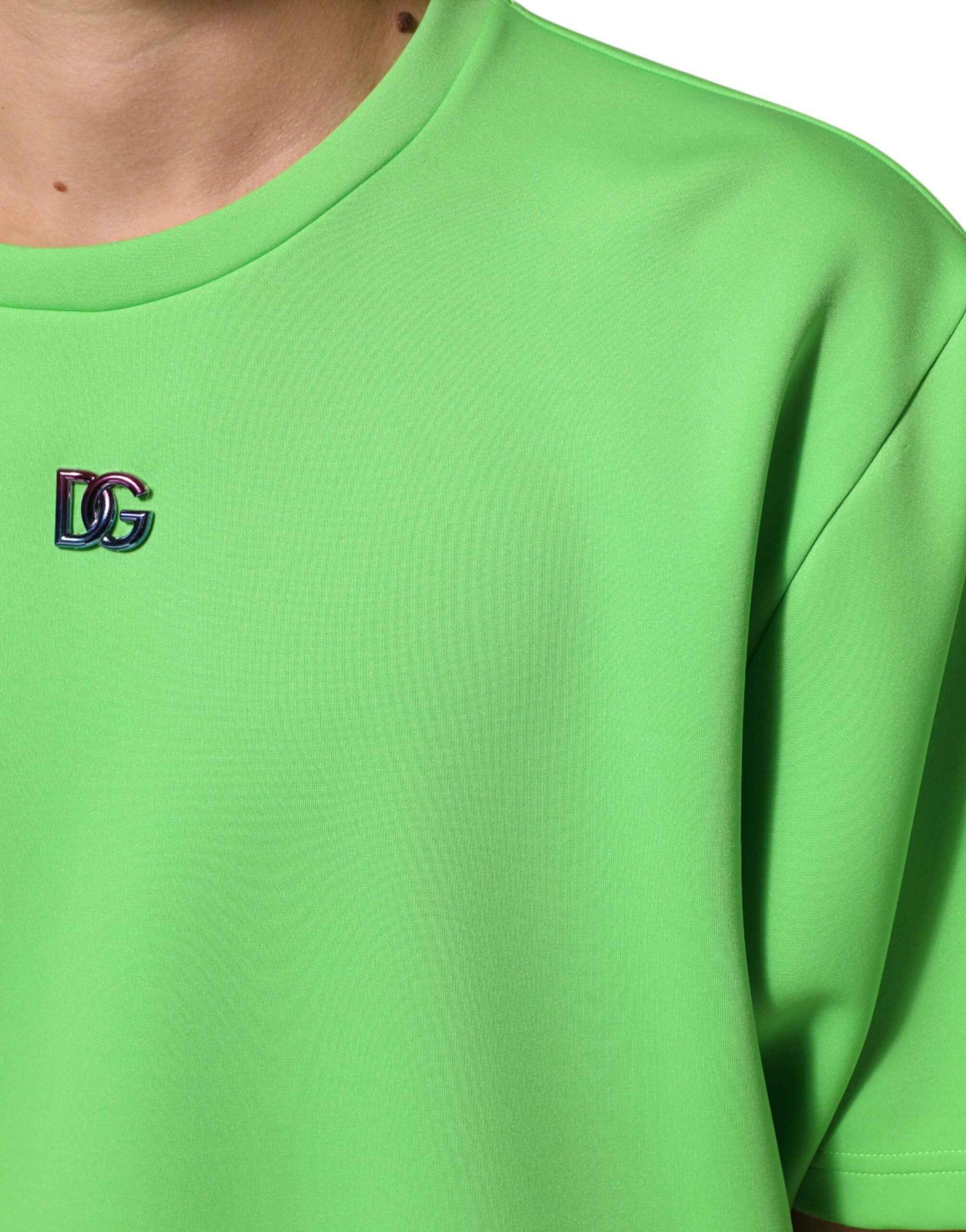 Dolce & Gabbana Green Logo Crew Neck Short Sleeves T-shirt
