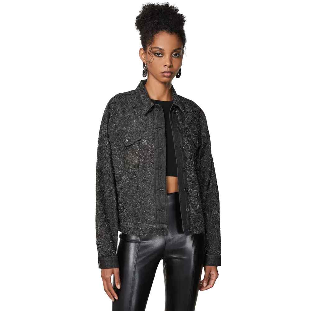 Patrizia Pepe Black Cotton Jackets & Coat