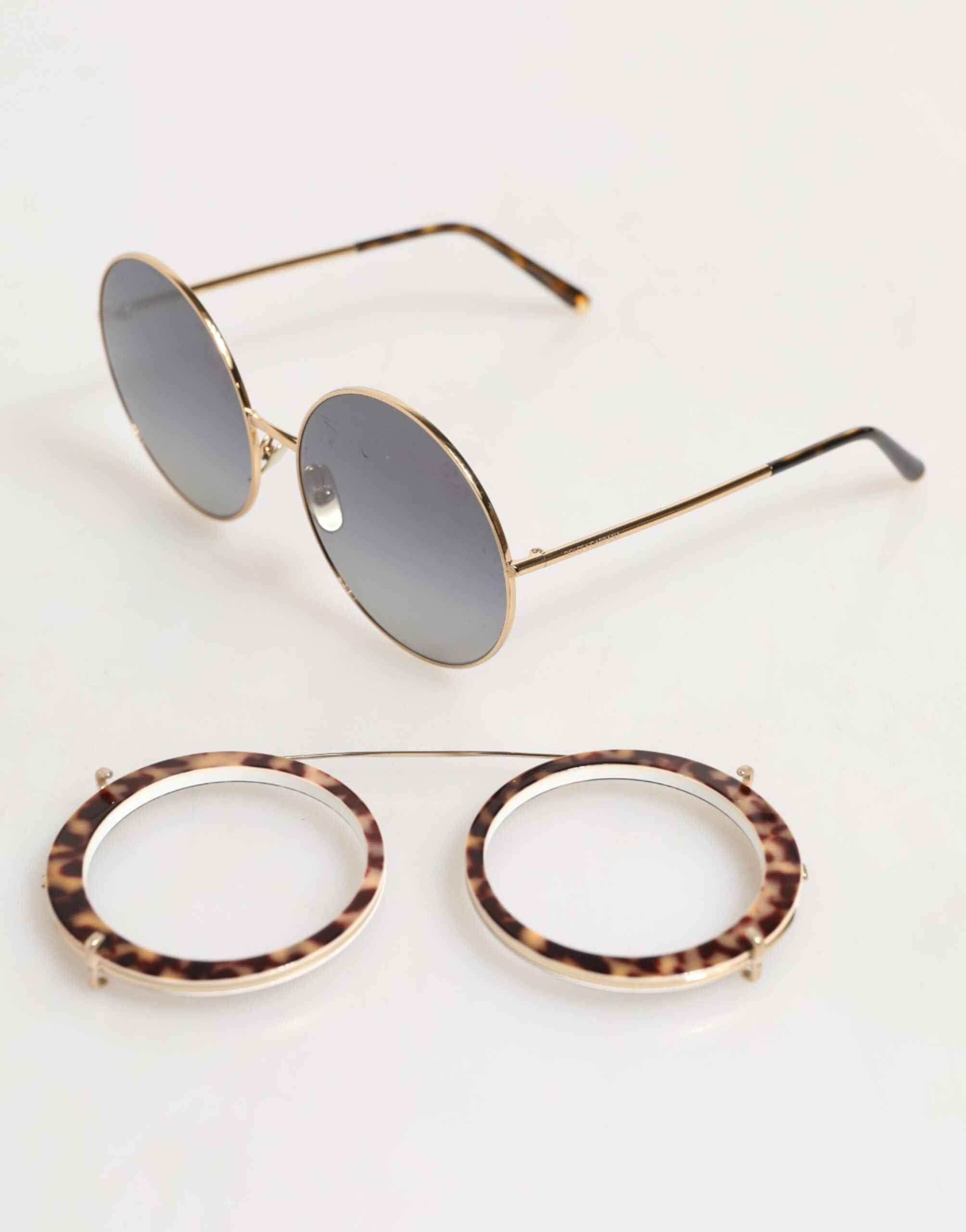 Dolce & Gabbana DG2198 Brown Leopard Print Gradient Round Sunglasses