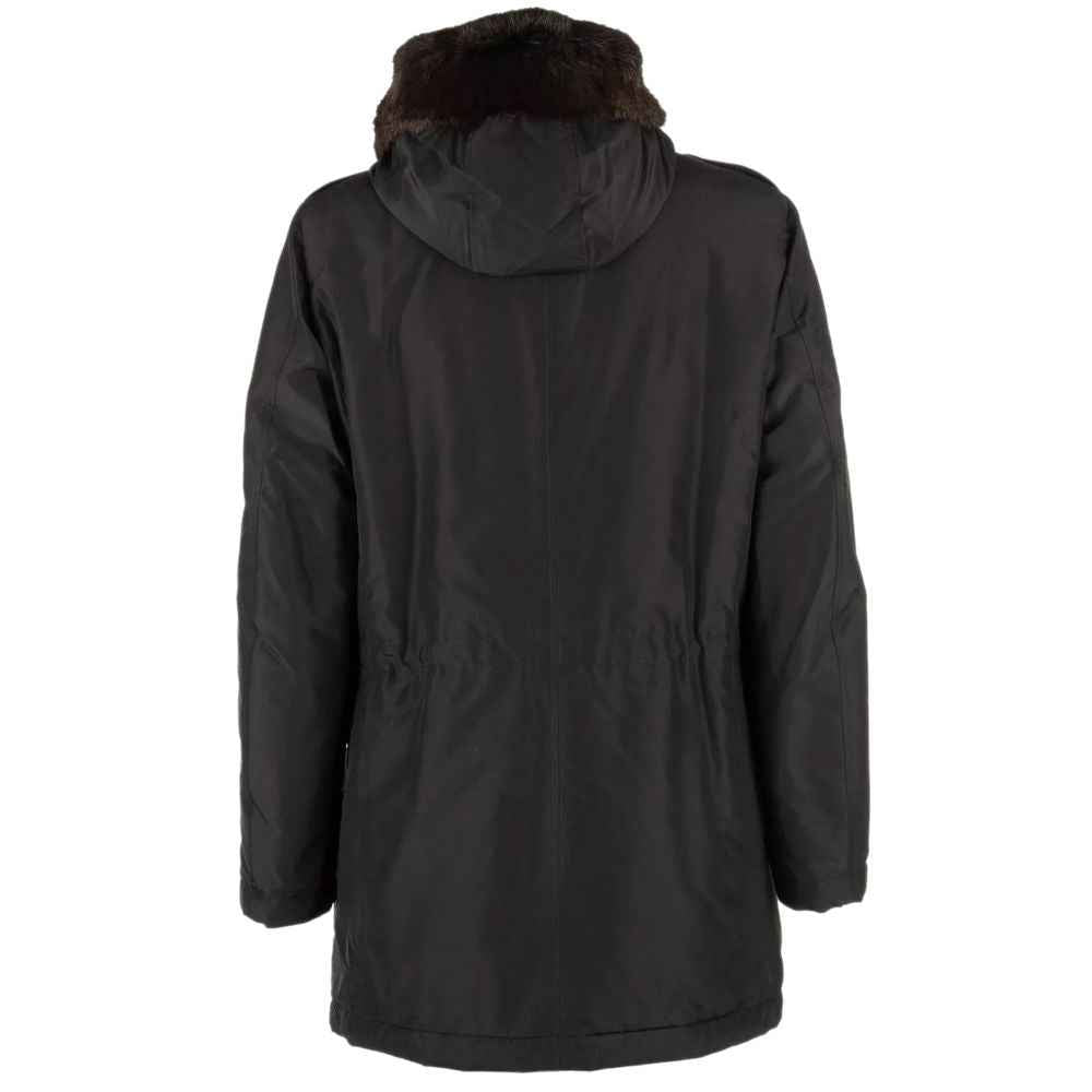 Dolce & Gabbana Black Silk Men Parka