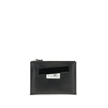 MM6 Black Calf Leather Bos Taurus Clutch Bag