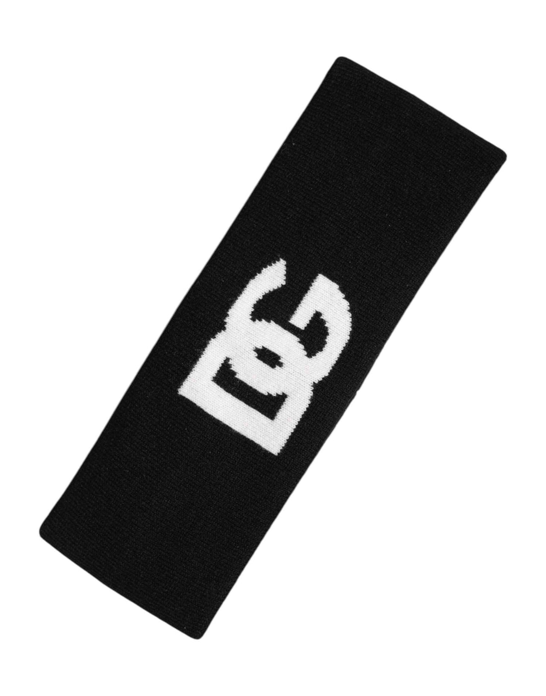 Dolce & Gabbana Black White Cashmere Headband DG Logo One Size Hat