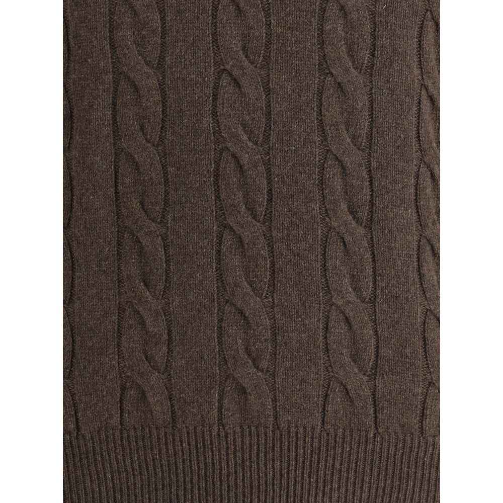 Aragona Cashmere Braided Turtleneck Sweater