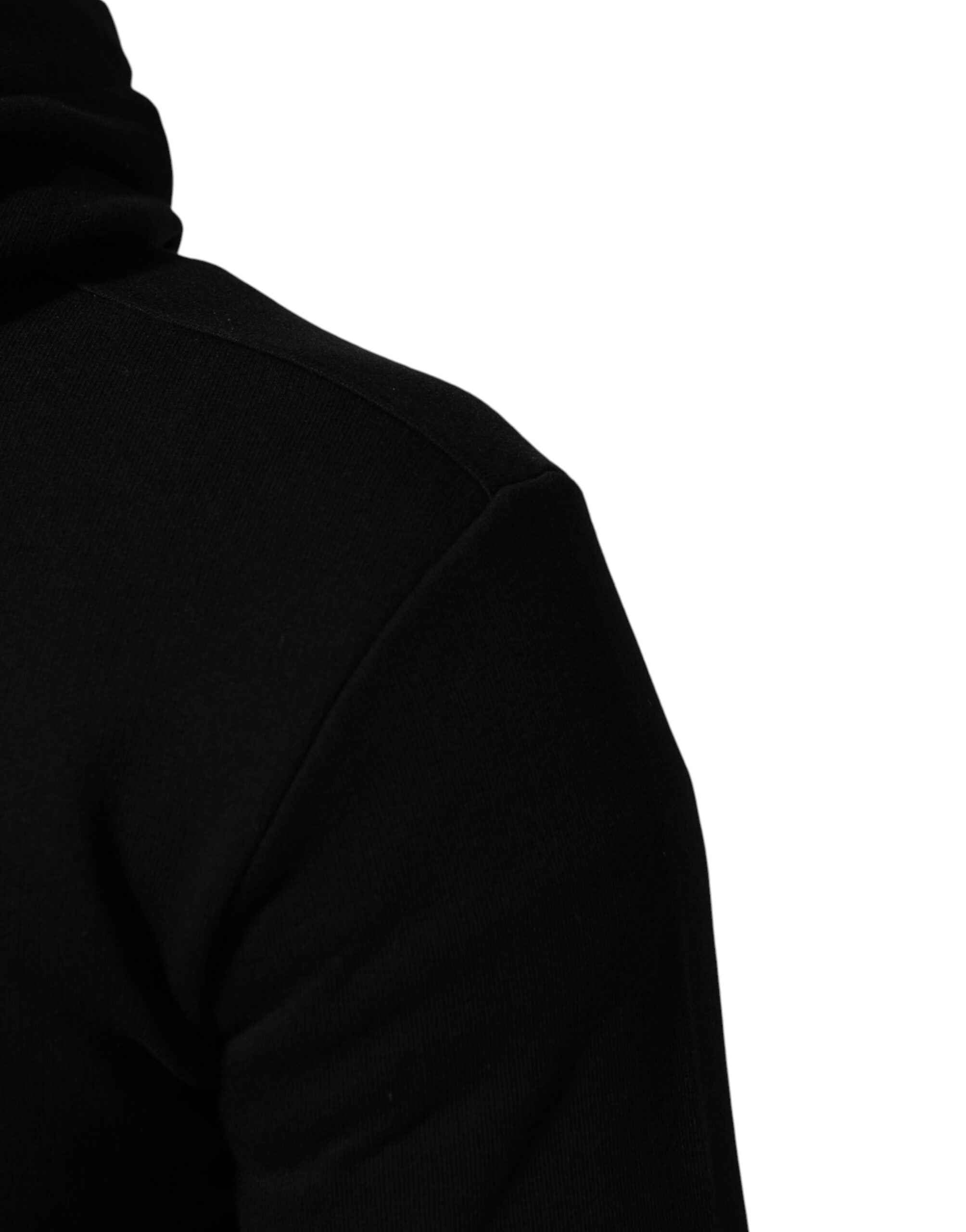 Dolce & Gabbana Sweater Black Cotton Hooded Men Sweatshirt Sweater