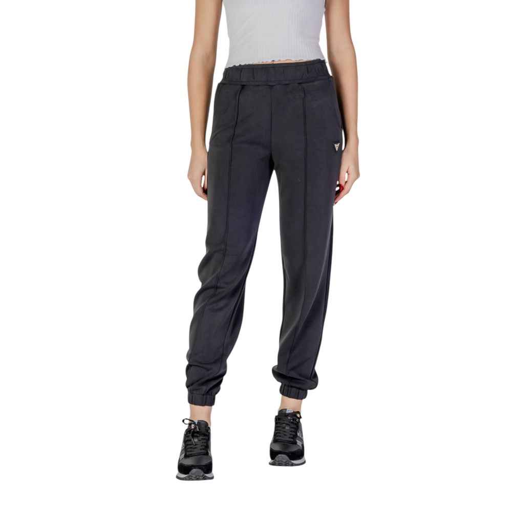 Guess Active Black Polyester Joggers Workout Pant