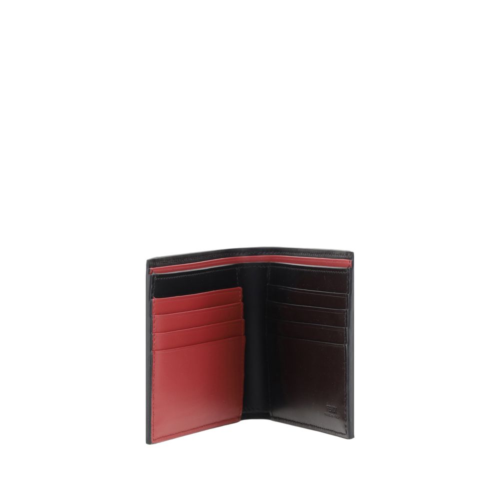Fendi Black Calf Leather Bos Taurus Wallet