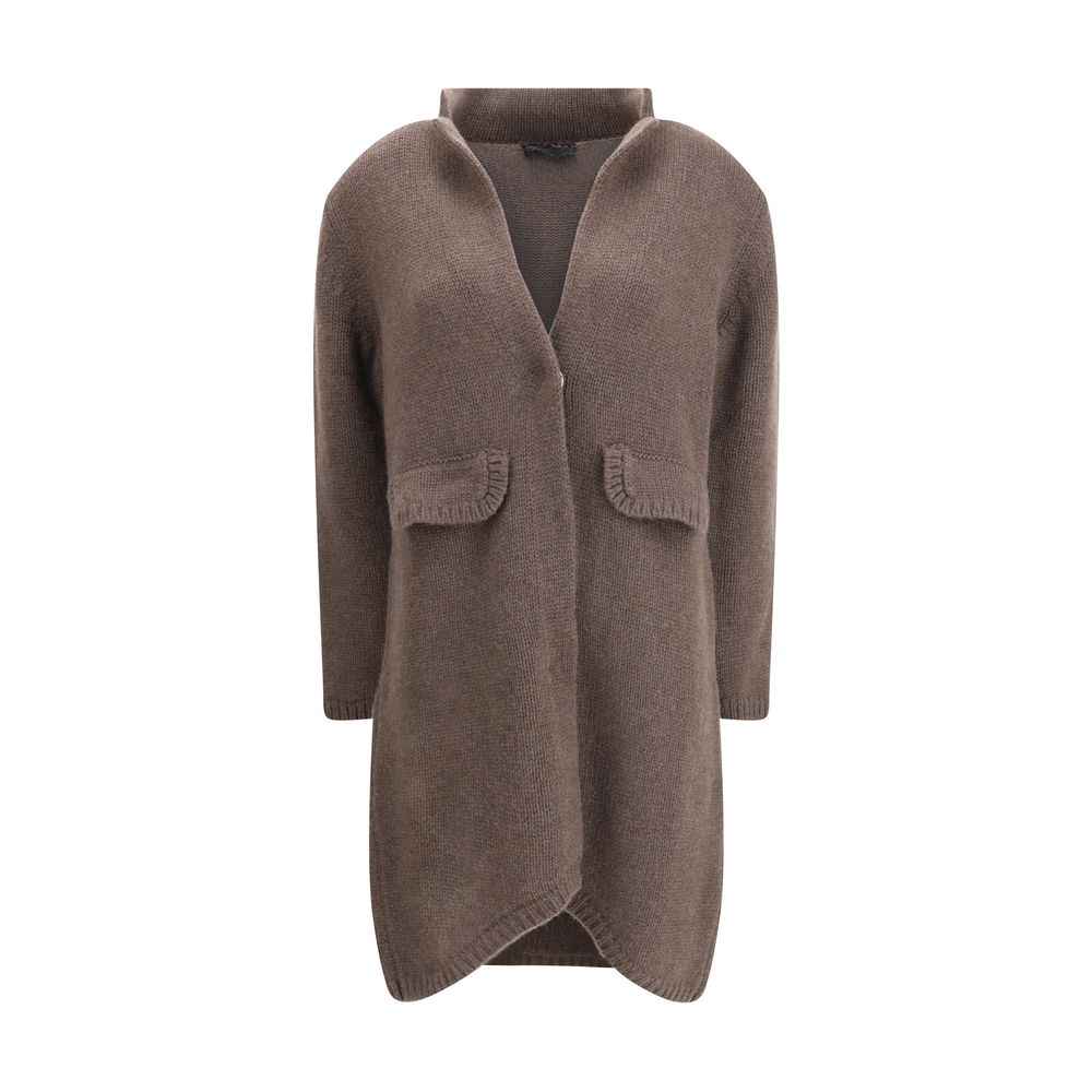 Ella Semi-long Sweater with a front hook-and-eye closure