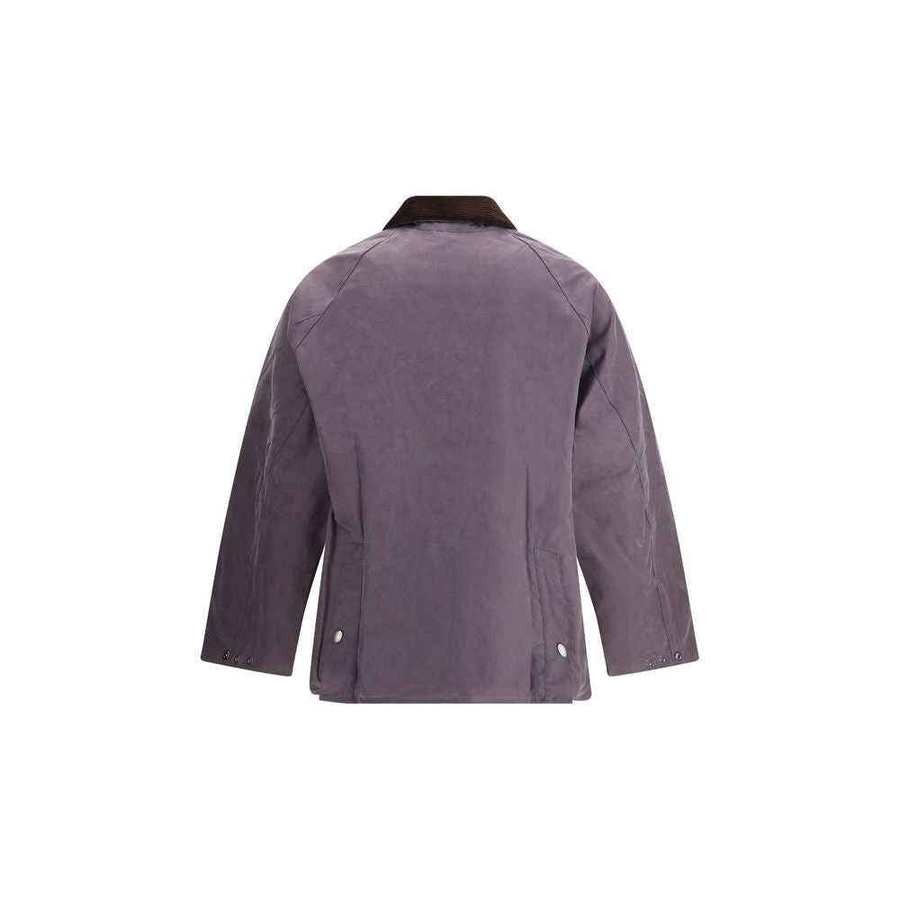 Barbour Waxed Jacket with a corded velvet collar
