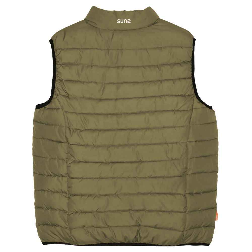 Suns Green Polyester Sleveless Jacket