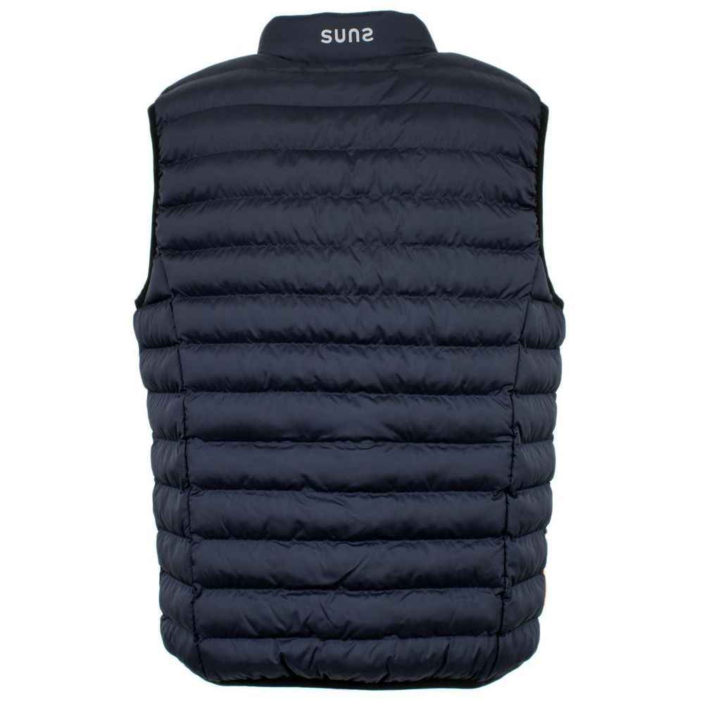 Suns Blue Polyester Sleveless Jacket