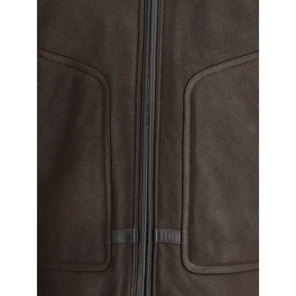 Valstar Coburn aviator Jacket in waxed suede shearling