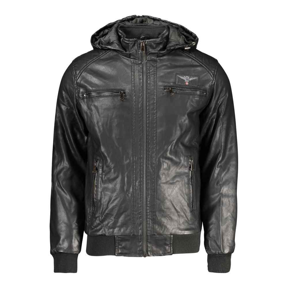 Accademia Militare Black Polyester Jackets & Coat