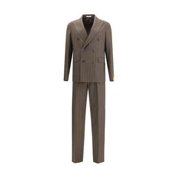Tagliatore Gray Fleece Wool Suits And Blazer