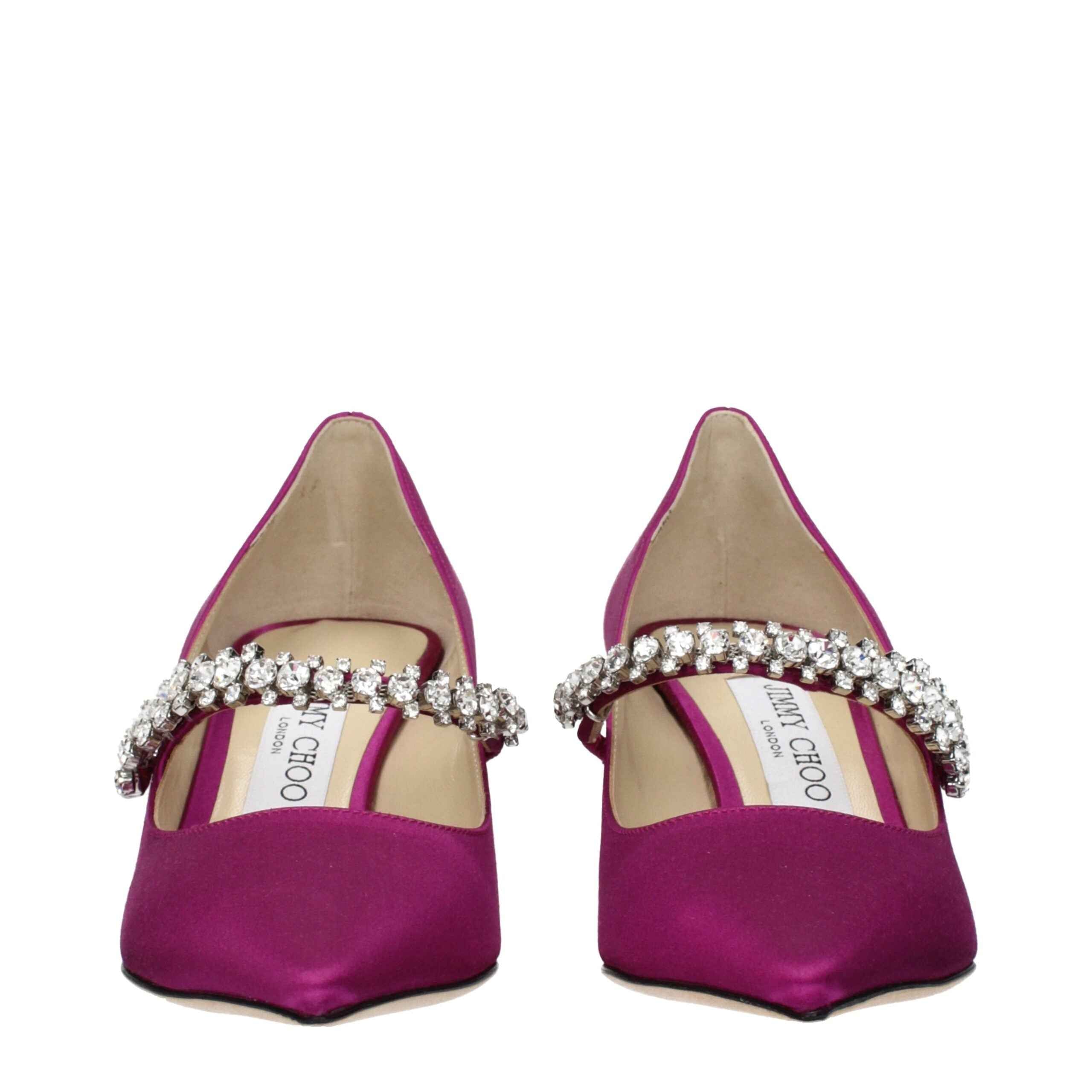 Jimmy Choo Pink Satin Mid Heel Pumps