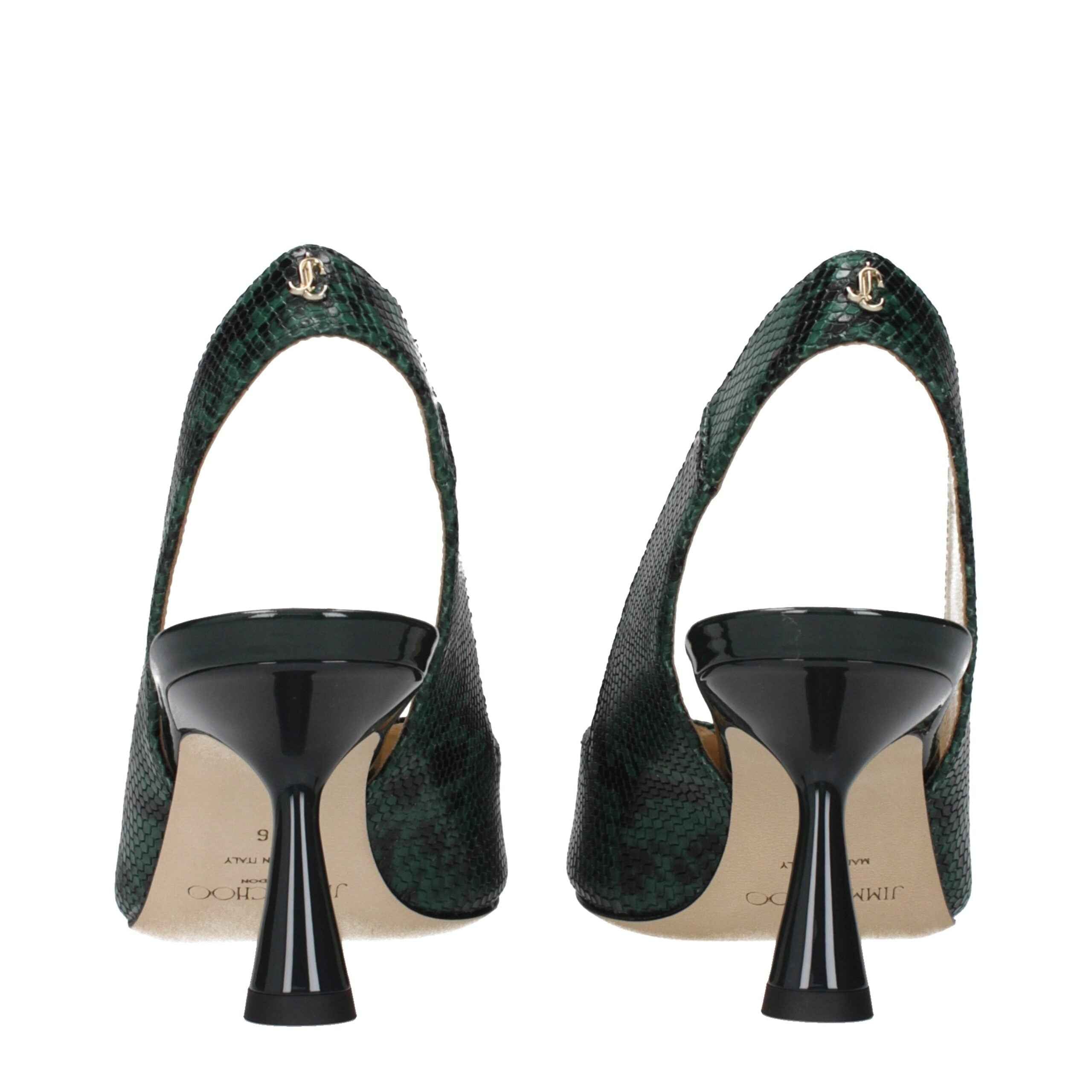Jimmy Choo Green Leather High Heel Pumps