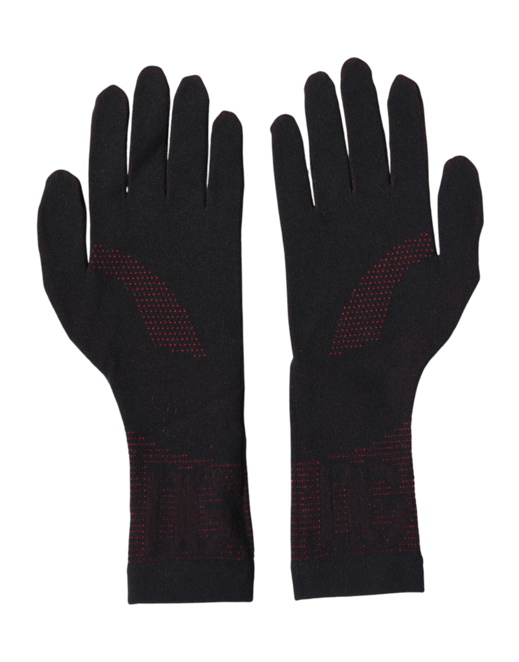 Dolce & Gabbana Black DG Logo Cotton Hands Mitten Men Gloves
