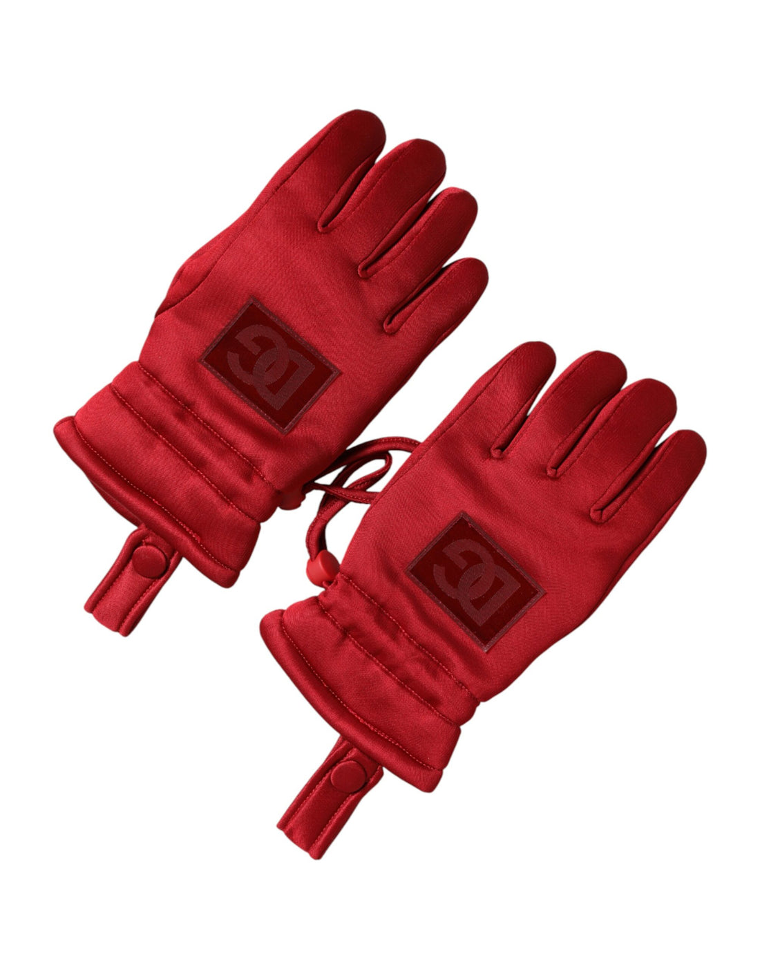 Dolce & Gabbana Red Viscose Motorcycle Biker Mitten Gloves
