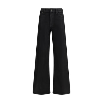 7FOR Black Cotton Flared Jeans