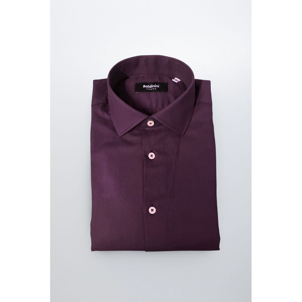 Baldinini Trend Purple Cotton Men Shirt