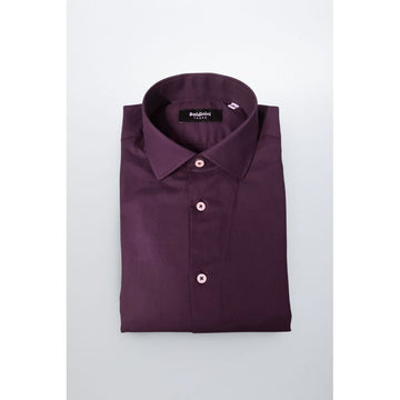 Baldinini Trend Purple Cotton Men Shirt