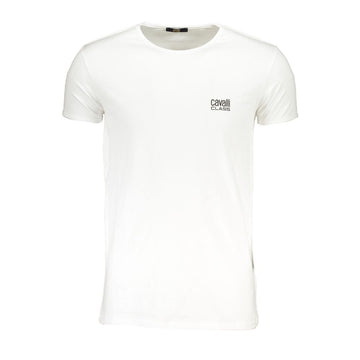 Cavalli Class White Cotton T-Shirt