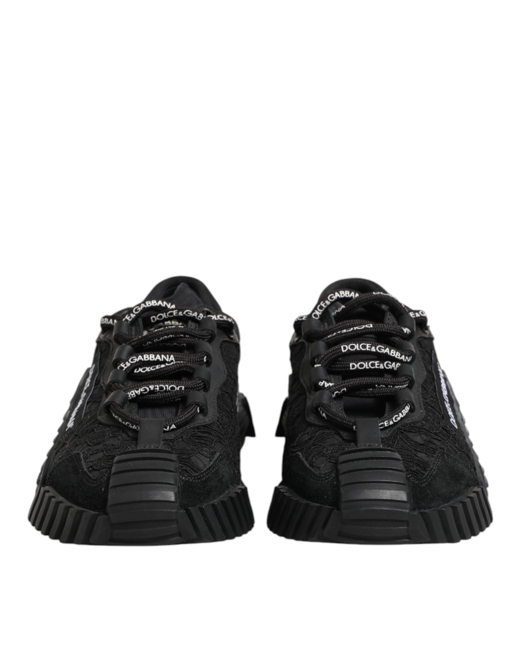 Dolce & Gabbana Black Logo Lace Low Top NS1 Sneakers Shoes