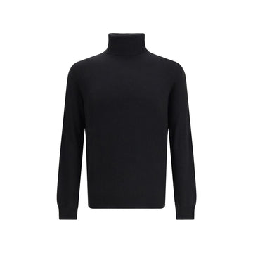 Aragona Cashmere Black Merino Wool Turtleneck
